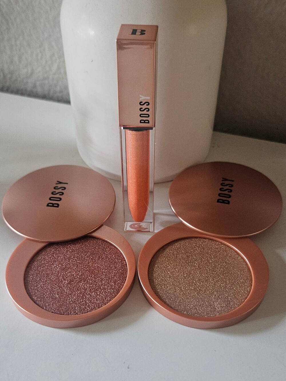 3 BOSSY Items. 2 Dazzling Highlighters & a Shimmery Lipgloss